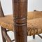 French Wood Oak and Straw Chair with Armrests Decorations, 1890s, Image 7