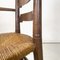 French Wood Oak and Straw Chair with Armrests Decorations, 1890s 11