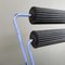 Sillas italianas modernas de metal azul, madera negra y goma negra, años 80. Juego de 2, Imagen 11