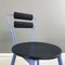 Modern Italian Chairs in Blue Metal, Black Wood and Black Rubber, 1980s, Set of 2 9