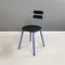 Modern Italian Chairs in Blue Metal, Black Wood and Black Rubber, 1980s, Set of 2 2