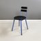 Modern Italian Chairs in Blue Metal, Black Wood and Black Rubber, 1980s, Set of 2, Image 2