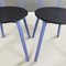 Modern Italian Chairs in Blue Metal, Black Wood and Black Rubber, 1980s, Set of 2, Image 8