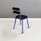 Modern Italian Chairs in Blue Metal, Black Wood and Black Rubber, 1980s, Set of 2, Image 5