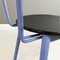 Modern Italian Chairs in Blue Metal, Black Wood and Black Rubber, 1980s, Set of 2 17