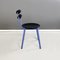 Modern Italian Chairs in Blue Metal, Black Wood and Black Rubber, 1980s, Set of 2 4