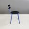 Modern Italian Chairs in Blue Metal, Black Wood and Black Rubber, 1980s, Set of 2, Image 4