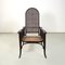 Art Deco Dark Wood and Straw Armchair with Reclining Backrest, 1890s, Image 4
