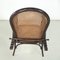 Art Deco Armlehnstuhl aus dunklem Holz & Stroh mit verstellbarer Rückenlehne, 1890er 12