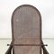 Art Deco Dark Wood and Straw Armchair with Reclining Backrest, 1890s 7