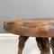 Tavolino da caffè Mid-Century rustico rotondo in legno e rami, Italia, anni '50, Immagine 8