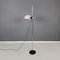 Modern Italian Chromed Metal White Black Plastic Floor Lamp attributed to Guzzini, 1970s 3