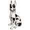 Modern Italian Black White Ceramic Harlequin Great Dane Dog Sculpture, 1980s 1