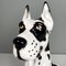 Modern Italian Black White Ceramic Harlequin Great Dane Dog Sculpture, 1980s 8