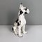 Modern Italian Black White Ceramic Harlequin Great Dane Dog Sculpture, 1980s, Image 5