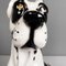 Moderne italienische Schwarzweiße Keramik Harlekin Dogge Dog Skulptur, 1980er 9