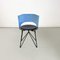 Modern Italian Black and Blue Chair Sofia attributed to Carlo Bartoli for Bonaldi, 1980s 3