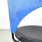 Modern Italian Black and Blue Chair Sofia attributed to Carlo Bartoli for Bonaldi, 1980s 13