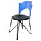 Modern Italian Black and Blue Chair Sofia attributed to Carlo Bartoli for Bonaldi, 1980s 1