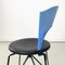 Modern Italian Black and Blue Chair Sofia attributed to Carlo Bartoli for Bonaldi, 1980s 4