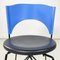 Modern Italian Black and Blue Chair Sofia attributed to Carlo Bartoli for Bonaldi, 1980s 5