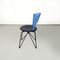 Modern Italian Black and Blue Chair Sofia attributed to Carlo Bartoli for Bonaldi, 1980s, Image 2