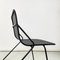 Modern Italian Metal Rod and Perforated Metal Sheet Black Metal Chair, 1980s 9