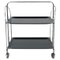 Mid-Century Modern Italian Metal and Black Plastic Food Trolley on Wheels, 1960s 1