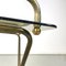 Mid-Century Modern Italian Brass Structure and Crystal Top Service Table, 1960s 9