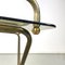 Mid-Century Modern Italian Brass Structure and Crystal Top Service Table, 1960s, Image 9