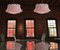Lámpara de araña de techo italiana de vidrio rosa, Murano, años 90, Imagen 2