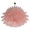 Lámpara de araña de techo italiana de vidrio rosa, Murano, años 90, Imagen 5