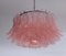 Italian Pink Glass Ceiling Light Chandeliers, Murano, 1990s, Set of 2 10