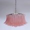 Lámparas de techo italianas de vidrio rosa, Murano, años 90. Juego de 2, Imagen 18