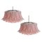 Lámparas de techo italianas de vidrio rosa, Murano, años 90. Juego de 2, Imagen 1