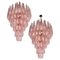 Lámparas de araña de Murano con hojas rosadas, años 90. Juego de 2, Imagen 1