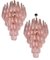 Lámparas de araña de Murano con hojas rosadas, años 90. Juego de 2, Imagen 2