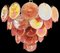 Space Age 57 Pink Murano Chandelier Alabaster Iridescent Glasses, 1990s, Image 5
