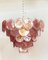Space Age 57 Pink Murano Chandelier Alabaster Iridescent Glasses, 1990s 15