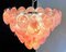 Space Age 57 Pink Murano Chandelier Alabaster Iridescent Glasses, 1990s 11
