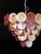 Space Age 57 Pink Murano Chandelier Alabaster Iridescent Glasses, 1990s, Image 7