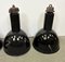 Industrial Bauhaus Black Enamel Pendant Lamps from Elektrosvit, 1950s, Set of 4 6