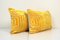 Yellow Silk Ikat Velvet Cushion Covesr, Set of 2, Image 3