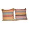 Turkish Striped Kilim Cushion Covers, Set of 2, Image 1