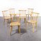 French Slim Stick Back Dining Chairs, 1950s, Set of 6 4