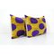 Federe viola in velluto Ikat, set di 2, Immagine 2