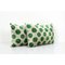 Coussins Ikat en Velours de Soie Vert, Set de 2 2