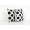 Black Polka Dot Silk Ikat Velvet Cushion Cover, Set of 2 2