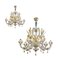 Transparent and Gold Murano Glass Chandeliers by Simoeng, Set of 2 1