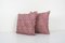 Fundas para paneles de tela de algodón con estampado de rodillos uzbeko Mid-Century rosa. Juego de 2, Imagen 3